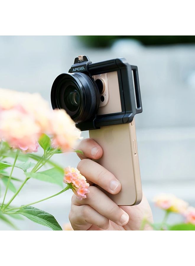Apexel 2in1 عدسة تكبير ماكرو فتحة عدسة F1 05 مع مرشح CPL أسود للهواتف الذكية - Image 3